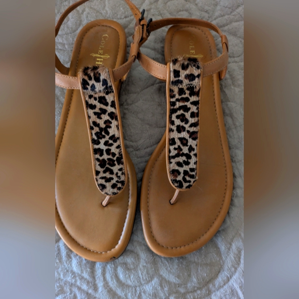 Cole Haan Leather and Calf Hair Sandals
